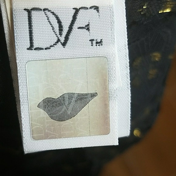 DVF DELICATE BLACK+GOLD V NECK TOP 6 - Picture 6 of 8